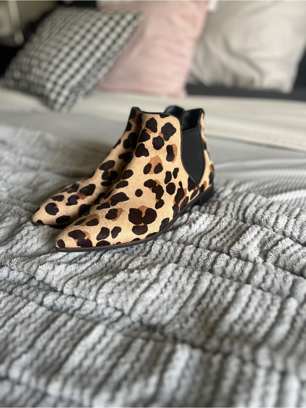 Cole Haan Leopard Print Chelsea Ankle Boots - Tan & Brown